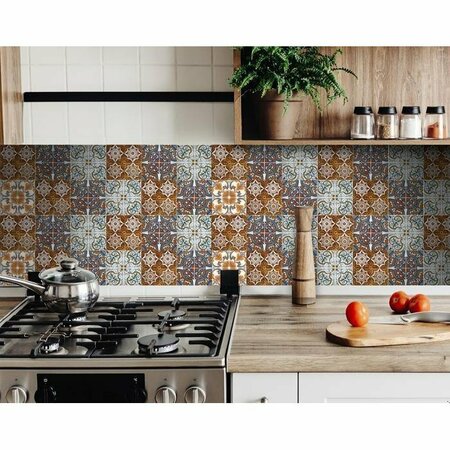 Homeroots 6 x 6 in. Rustico Linda Removable Brown Peel & Stick Tiles 400277